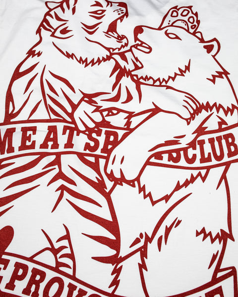 CUTOFF MUSCLE TEE - CLUB / WHITE (RED)