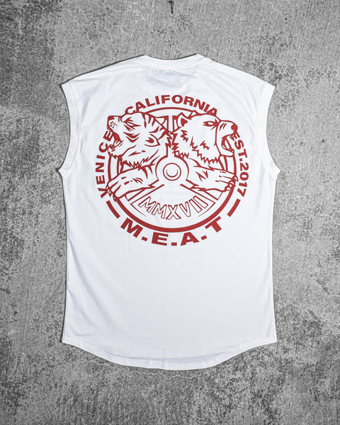 CUTOFF MUSCLE TEE - ORIGIN / WHITE