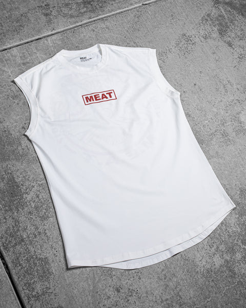 CUTOFF MUSCLE TEE - ORIGIN / WHITE