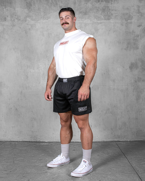 CUTOFF MUSCLE TEE - CLUB / WHITE (RED)