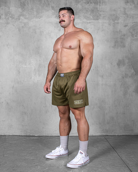 TRAINING SHORTS – PATCH / OLIVE GREEN