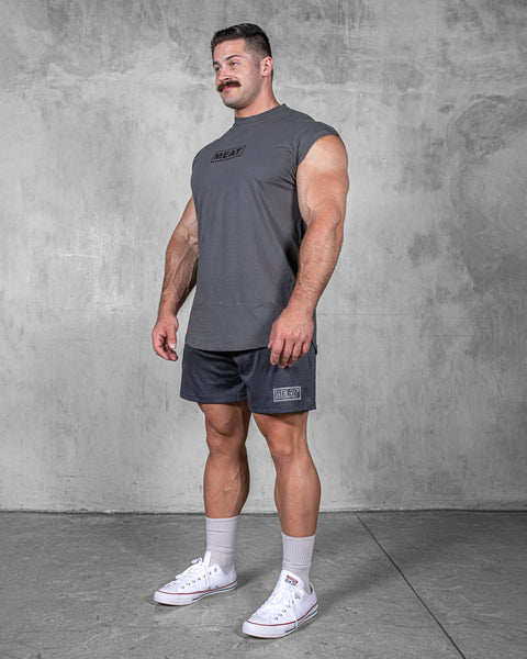 CUTOFF MUSCLE TEE – HERITAGE / CHARCOAL GREY