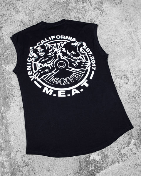 CUTOFF MUSCLE TEE - ORIGIN / BLACK