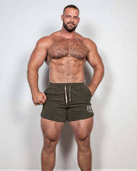 LIFTING SHORTS – CORDUROY / OLIVE GREEN