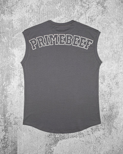 CUTOFF MUSCLE TEE - PRIMEBEEF / STEEL GREY