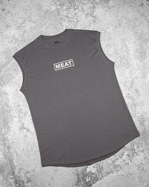 CUTOFF MUSCLE TEE - PRIMEBEEF / STEEL GREY