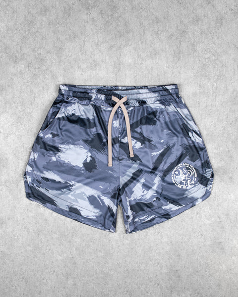 LIFTING SHORTS – PRINT / BRUSH CHARCOAL GREY