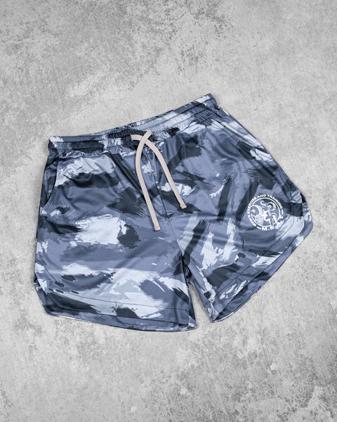 LIFTING SHORTS – PRINT / BRUSH CHARCOAL GREY