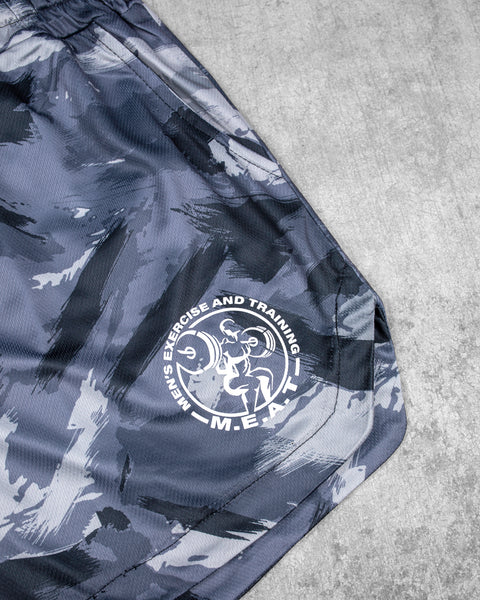 LIFTING SHORTS – PRINT / BRUSH CHARCOAL GREY