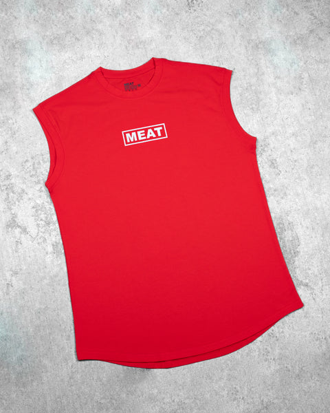 CUTOFF MUSCLE TEE - PRIMEBEEF / RED
