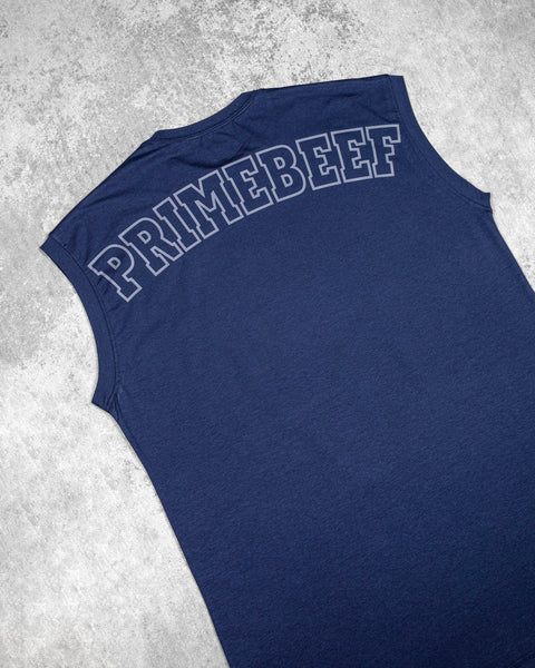 CUTOFF MUSCLE TEE - PRIMEBEEF / NAVY BLUE