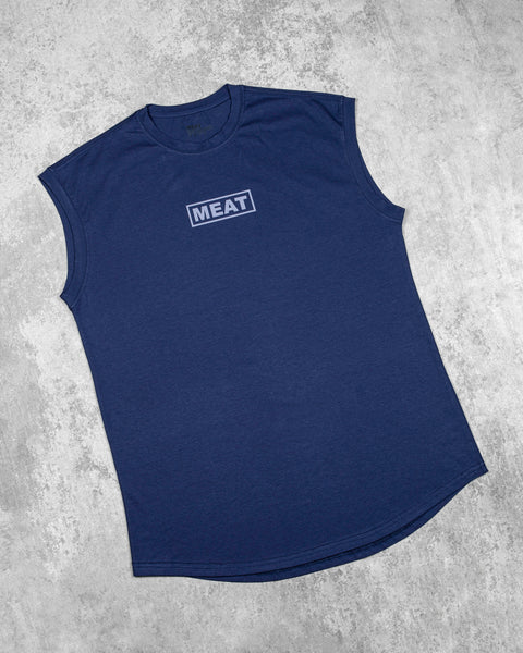 CUTOFF MUSCLE TEE - PRIMEBEEF / NAVY BLUE