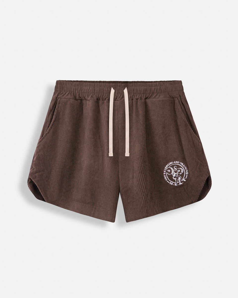LIFTING SHORTS – CORDUROY / BROWN – MEAT® SPORTSWEAR