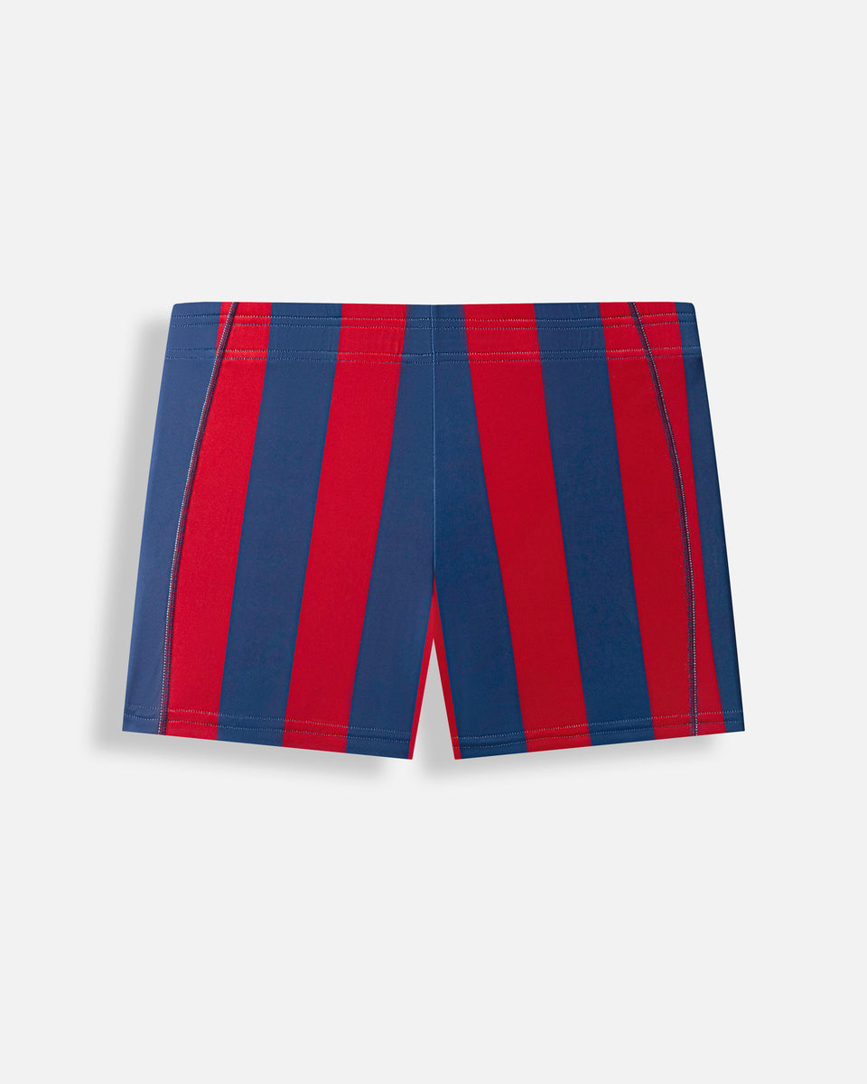 MUSCLE SHORTS – MOTORS / STRIPE REDBLUE – MEAT® SPORTSWEAR