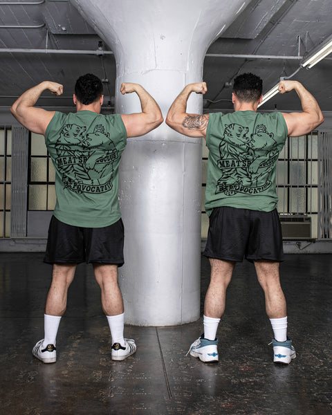 CUTOFF MUSCLE TEE – CLUB / OLIVE GREEN