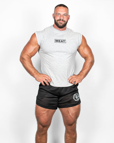 CUTOFF MUSCLE TEE – CIRCLE / HEATHER GREY