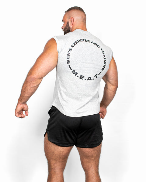 CUTOFF MUSCLE TEE – CIRCLE / HEATHER GREY