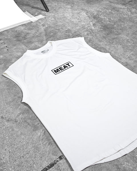 CUTOFF MUSCLE TEE – CIRCLE / WHITE