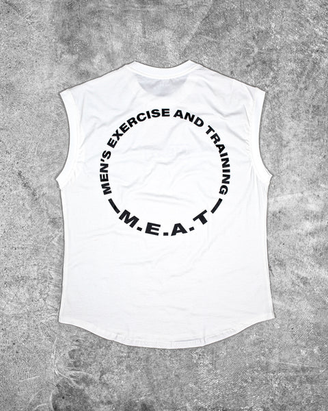 CUTOFF MUSCLE TEE – CIRCLE / WHITE
