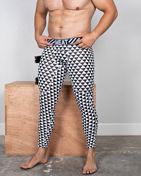 BASELAYER LEGGINGS – PRINT / CHECKER BLACK