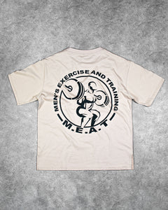 RELAXED FIT TRAINING TEE – HERITAGE / CEMENT BROWN