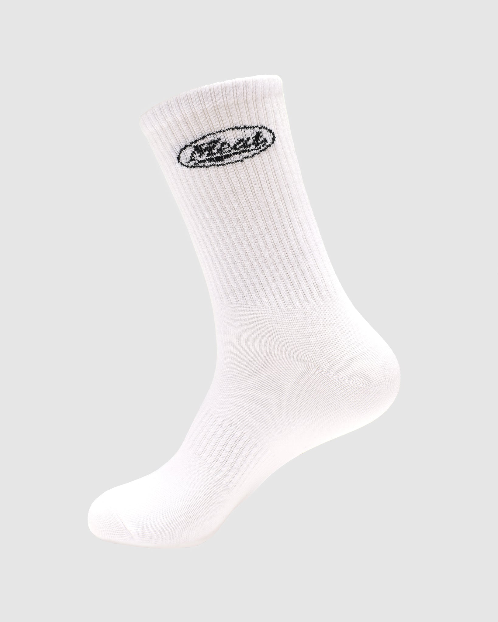 Withe Socks LIFTING CREW SOCKS – MOTORS / WHITE – MEAT® SPORTSWEAR