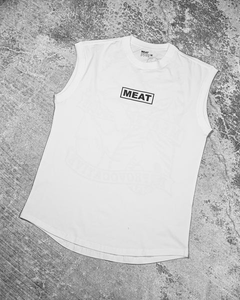 CUTOFF MUSCLE TEE - CLUB / WHITE (BLACK)