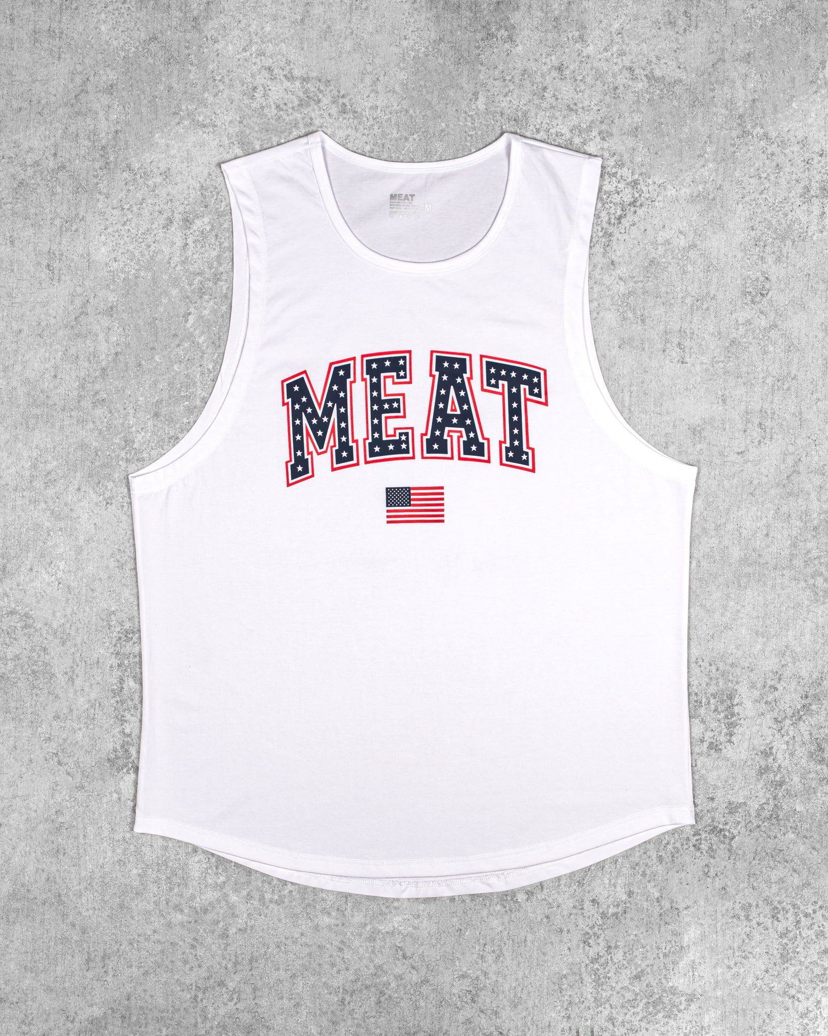 LOOSEFIT MUSCLE TANK – STATE / WHITE