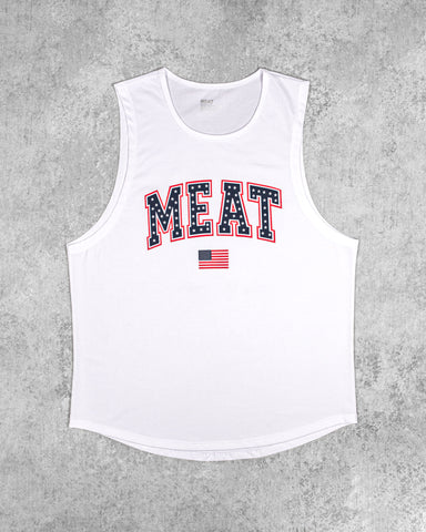 LOOSEFIT MUSCLE TANK – STATE / WHITE