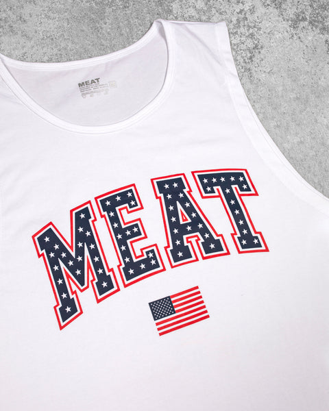 LOOSEFIT MUSCLE TANK – STATE / WHITE