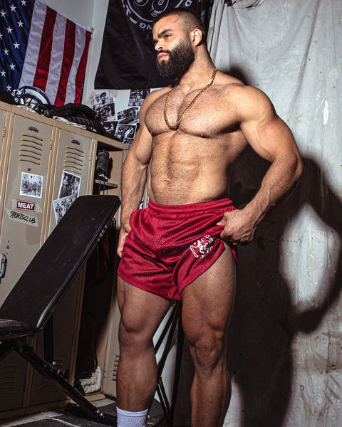 LIFTING SHORTS – MESH / RED