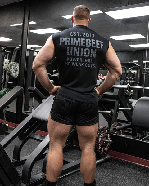 CUTOFF MUSCLE TEE - UNION / BLACK