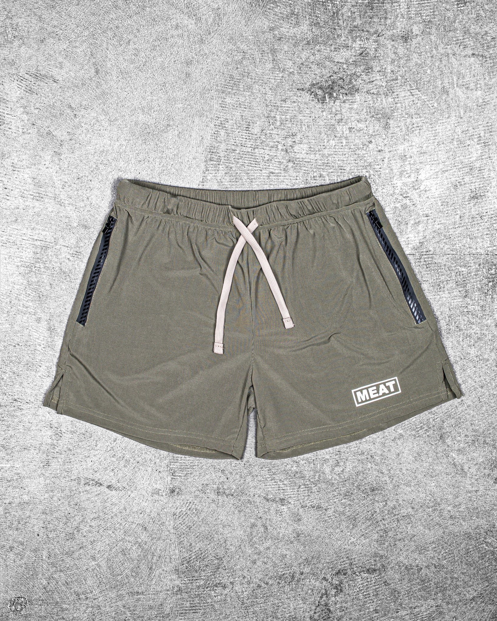 SQUATTING SHORTS – RIBBED / CEDAR GREEN