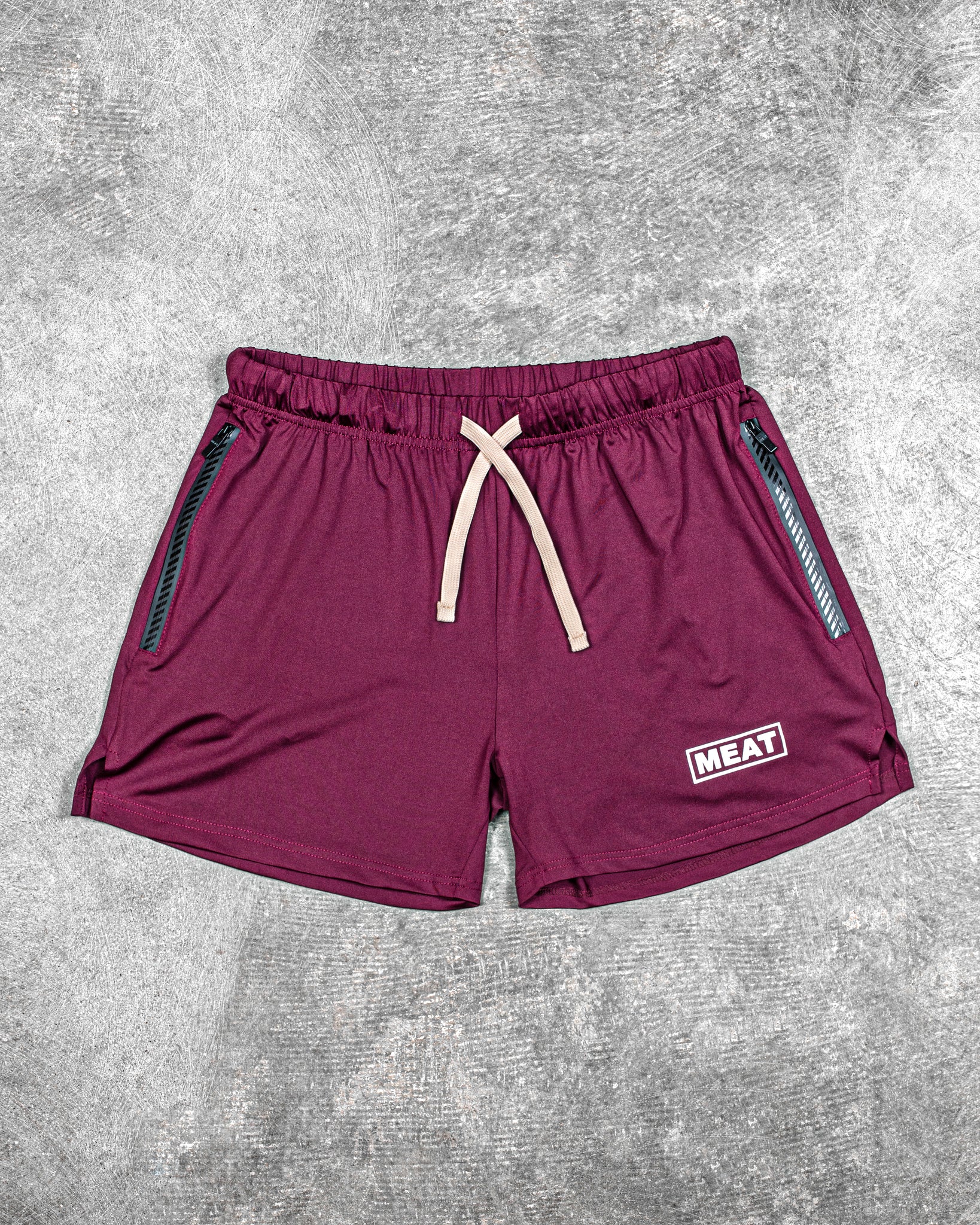 SQUATTING SHORTS – RETRO / BURGUNDY RED