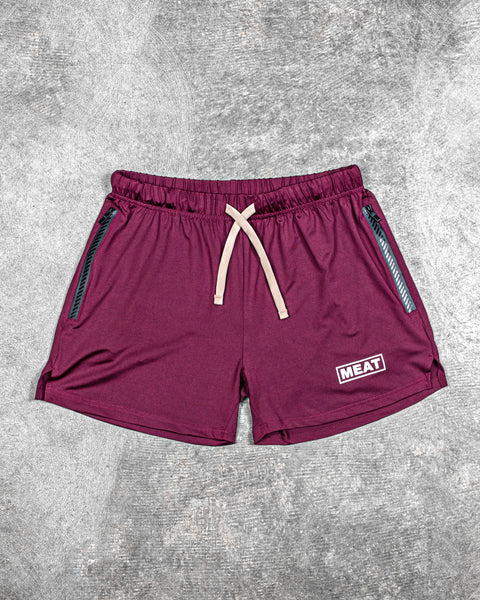 SQUATTING SHORTS – RETRO / BURGUNDY RED