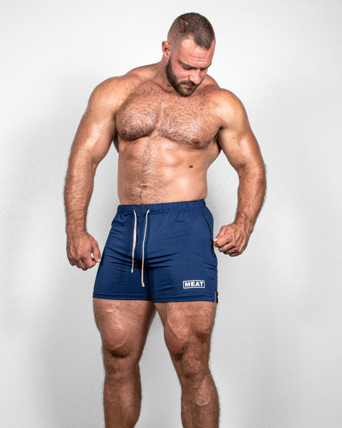 SQUATTING SHORTS – RETRO / AEGEAN BLUE