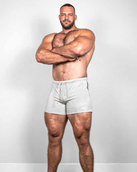 SQUATTING SHORTS – COTTON / HEATHER GREY