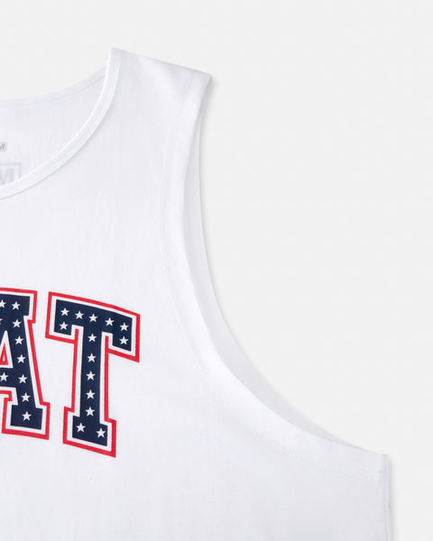 LOOSEFIT MUSCLE TANK – STATE / WHITE