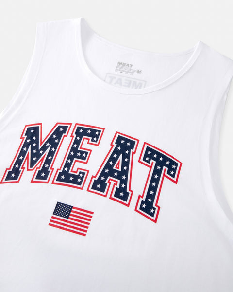 LOOSEFIT MUSCLE TANK – STATE / WHITE