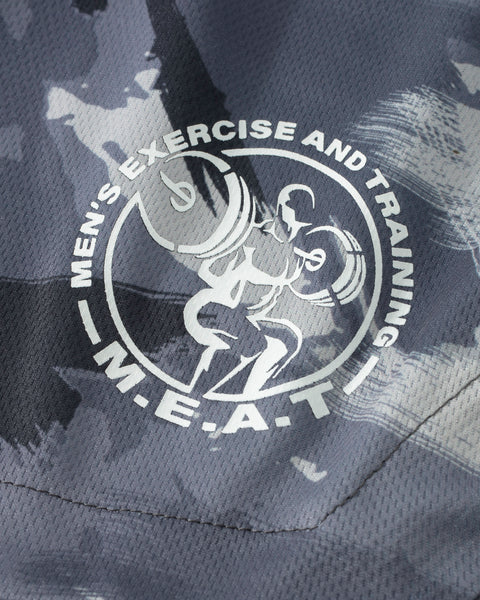 LIFTING SHORTS – PRINT / BRUSH CHARCOAL GREY