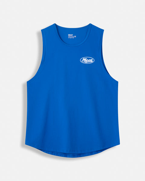LOOSEFIT MUSCLE TANK – MOTORS / LAPIS BLUE