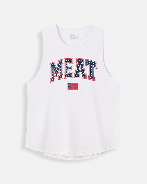 LOOSEFIT MUSCLE TANK – STATE / WHITE