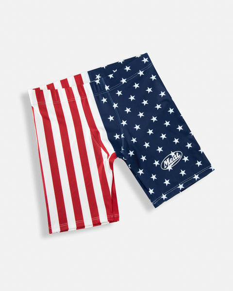 BODYBUILDING SHORTS – PRINT / CAMO FLAG