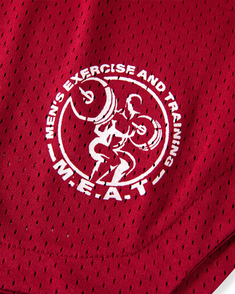 LIFTING SHORTS – MESH / RED