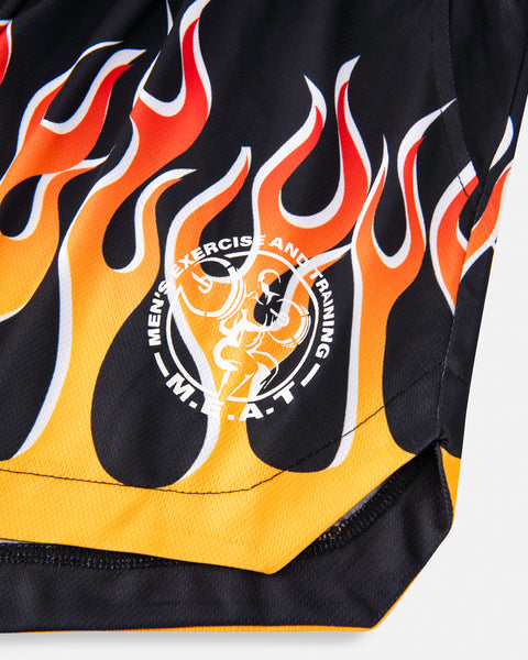 LIFTING SHORTS – PRINT / CAMO FLAME