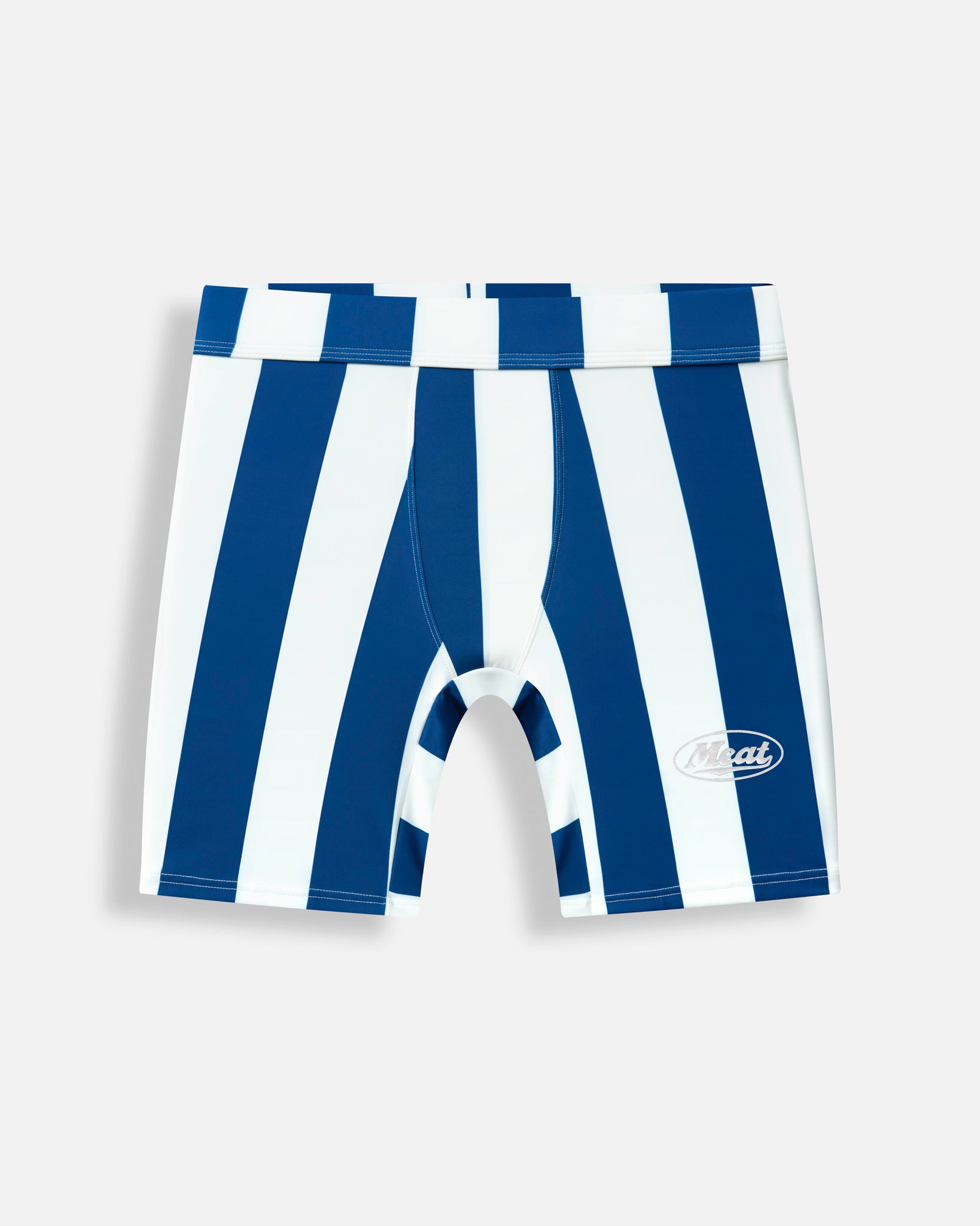 BODYBUILDING SHORTS – MOTORS / STRIPE BLUE – MEAT® SPORTSWEAR