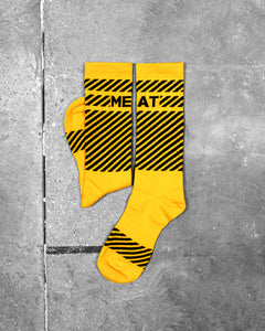 MID-CALF WEIGHTLIFTING SOCKS - YELLOW/BLACK