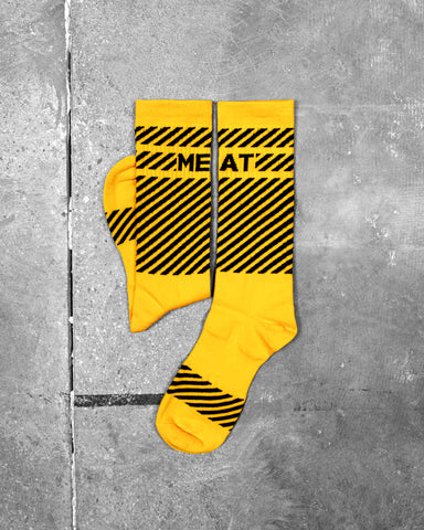 MID-CALF WEIGHTLIFTING SOCKS - YELLOW/BLACK
