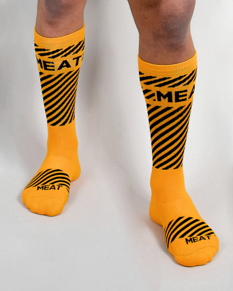 MID-CALF WEIGHTLIFTING SOCKS - YELLOW/BLACK