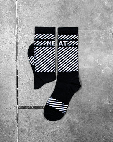 MID-CALF WEIGHTLIFTING SOCKS - BLACK/WHITE